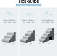 Garnpet Dog Stairs for Couch Sofa and Chair - Fleece 3-Step / Light Grey - image 4