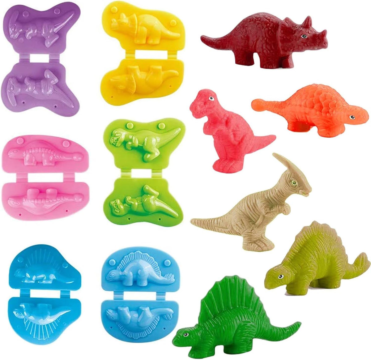 Unleash Creativity with 6 Unique Dino Molds Dough Toys Dough - Dinosaur