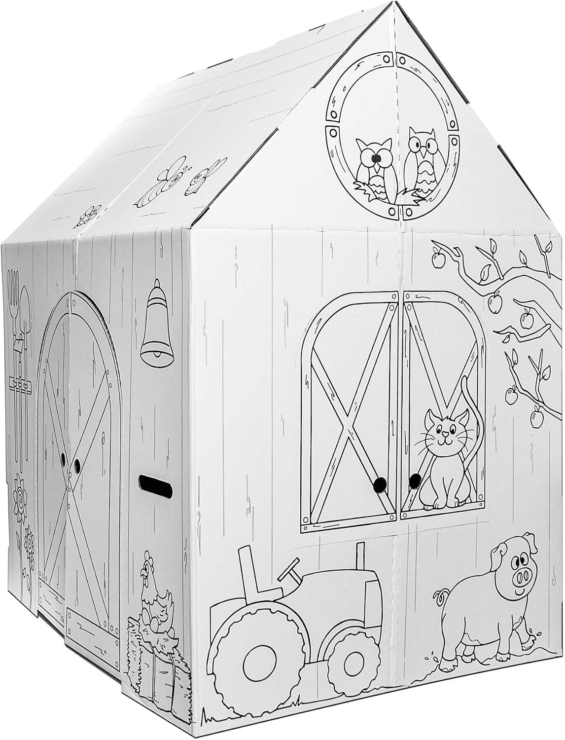 Easy Playhouse Cardboard Barn, Kids Art & Craft Activity - image 4