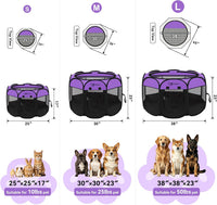 Siedihit Dog Cat Playpen, Puppy Pet Playpen Indoor for Small Dog Crate Tent Cage Outdoor, Portable - Purple / Small - image 2
