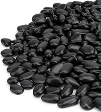 Mr. Fireglass 10 lbs Black Pebbles, 3/8" Natural Decorative Polished River Rocks Aquarium Gravel for Indoor Plants, Vases, Succulents and Outdoor Garden Landscaping