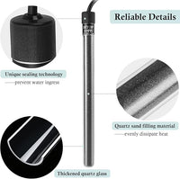 HITOP Compact Submersible Aquarium Heater -100W Digital Heater for Fish Tank Turtle Tank 10-25 Gallon, Saltwater and Fresh Water with Temperature Controller (100W)