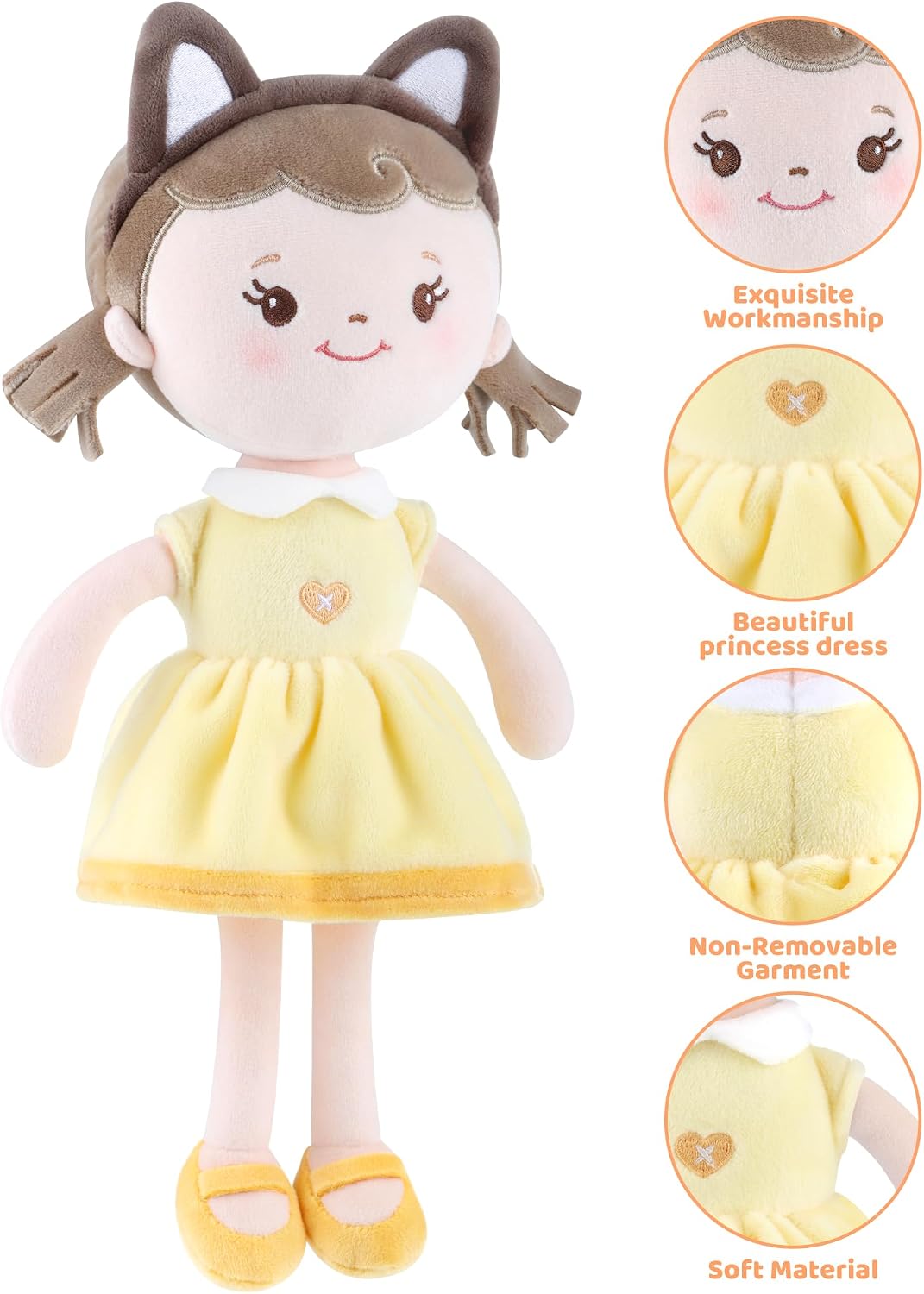 GAGAKU soft baby doll in a floral print rag doll style for toddlers - view 35