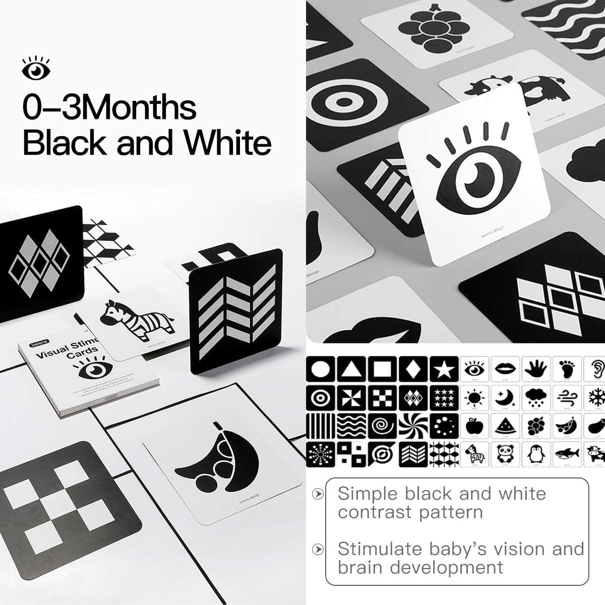beiens High Contrast Baby Flashcard - image 3