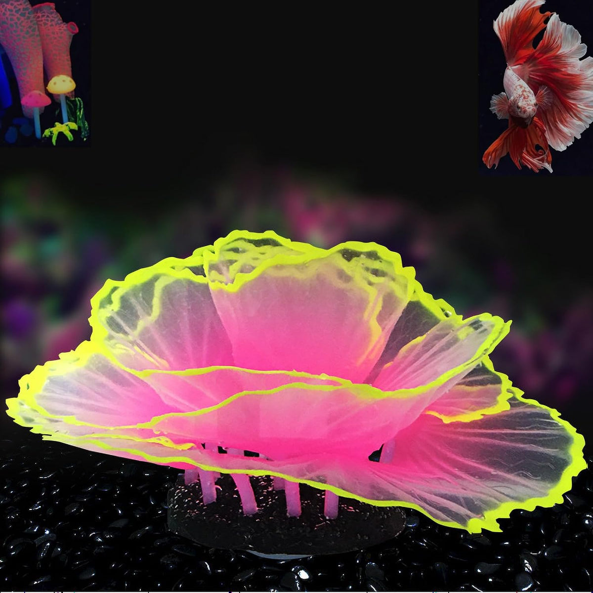 Besimple glowing effect artificial coral ornament for aquariums