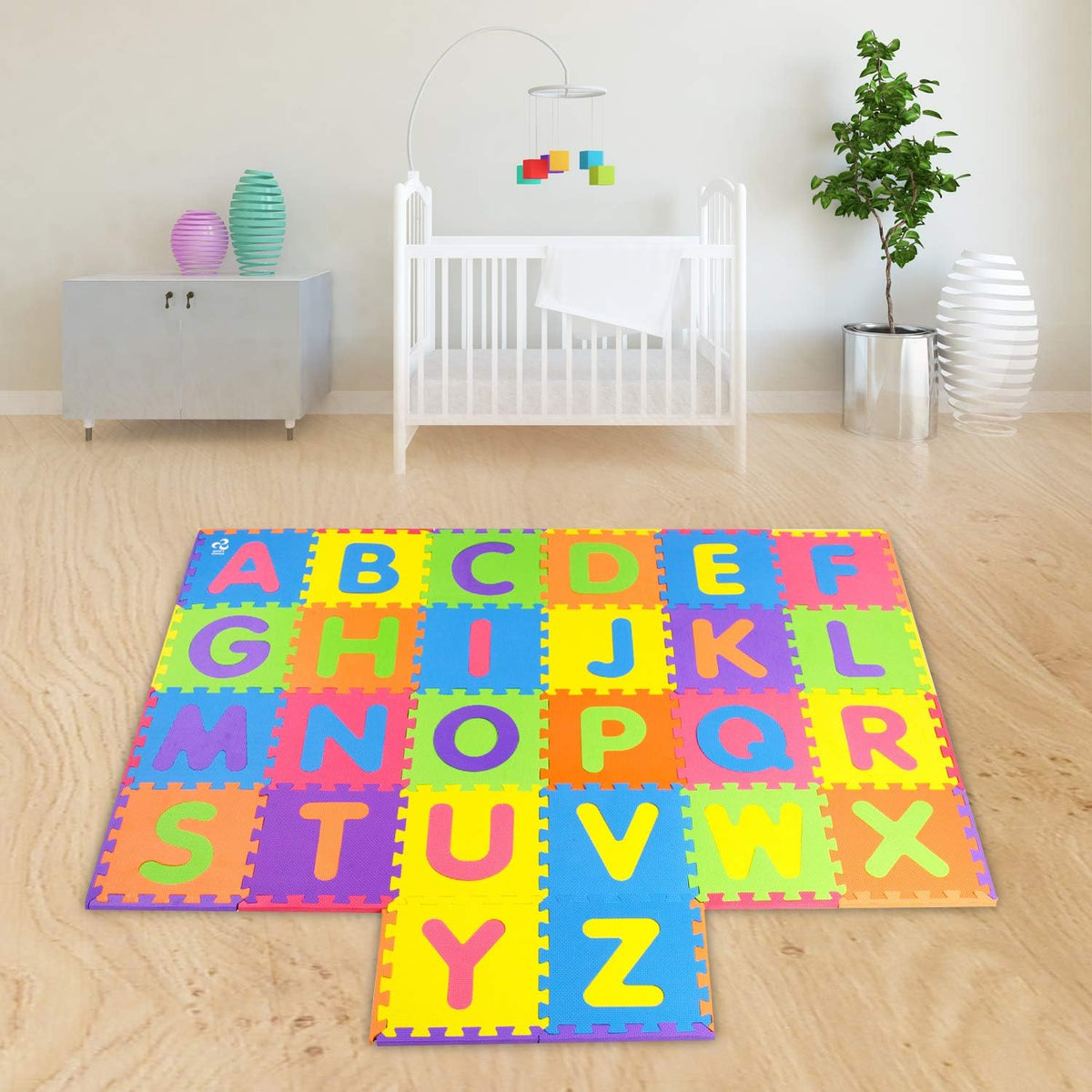SAFEST Non Toxic Alphabet Puzzle Mat, ABC + Numbers 0 to 9 - 26 Tiles: Alphabet - image 2