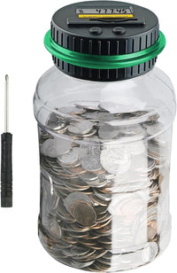Large Piggy Banks for Adults, Digital Counting Money Jar - Green