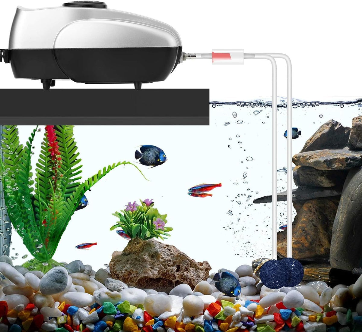 AquaMiracle Aquarium Air Pump Fish Tank Bubbler Aerator - For 20-80 Gallon Aquariums - image 2