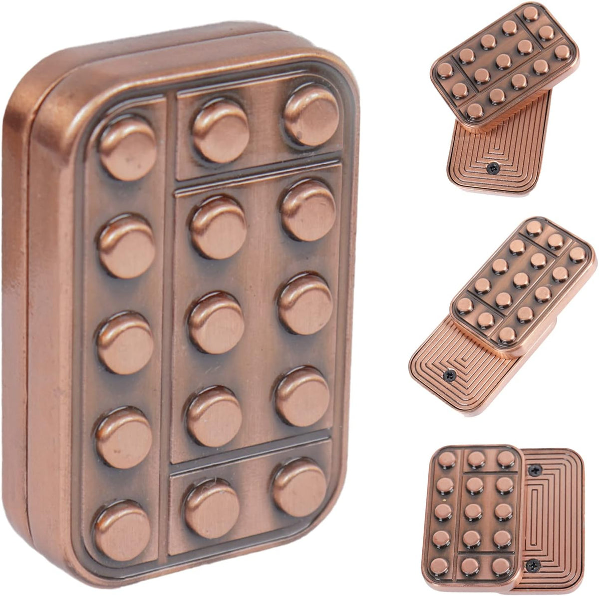 Fidget Toys Adults Magnetic Desk Toy Metal Fidgets Slider - Antique Copper