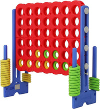 Height Adjustable Giant 4 Connect in a Row Game – Fun for Kids & Family - Blue/Red