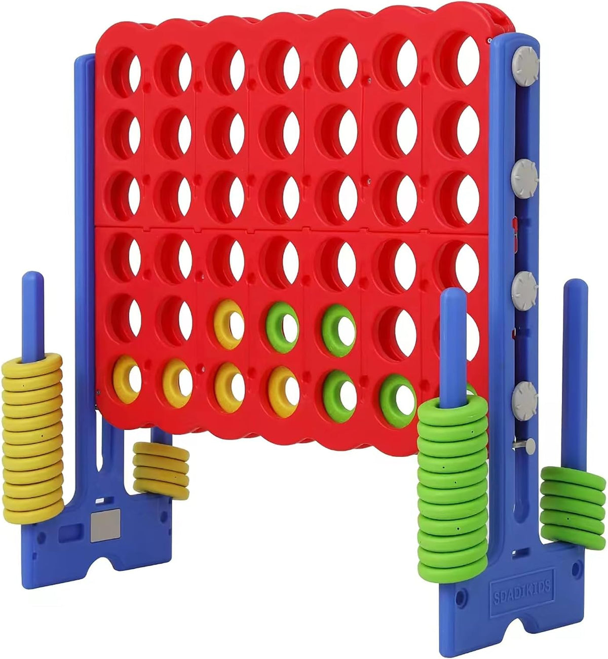 Height Adjustable Giant 4 Connect in a Row Game – Fun for Kids & Family - Blue/Red