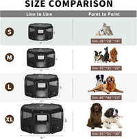 Dog Playpen Portable Pet Play Pens for Small Dog/Cat/Rabbit/Chicks - Black / 8 / Extra Large (55"x55"x30") - image 3