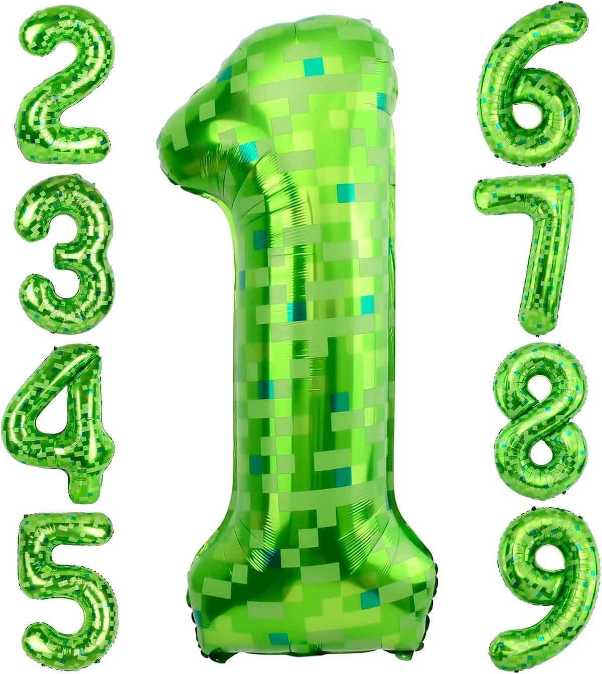 40 Inch Vibrant Spider-Themed Number Foil Balloons - Green / 1