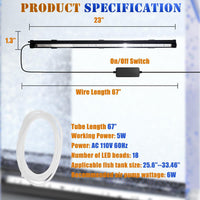 Smart App-Controlled LED Aquarium Light with 16 Million Colors - 23 inches - image 2
