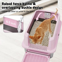 RIZZARI Stainless Steel Litter Box: High Sides for Kittens & Small - Pink with Deodorizer, 2 Pack - image 3