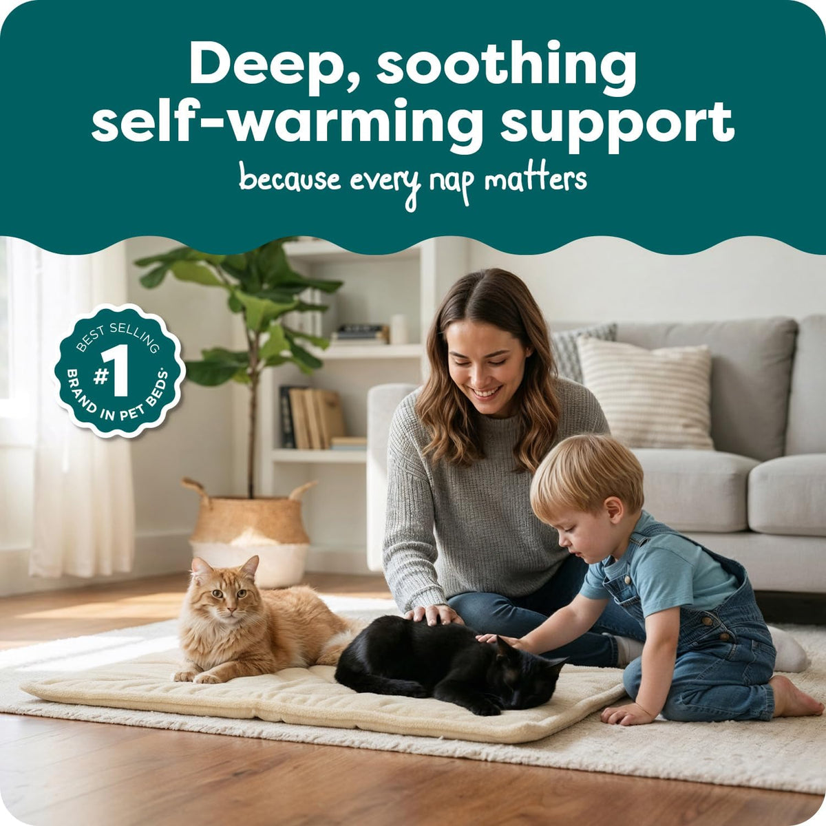 FurHaven ThermaNAP Self Warming Cat Mat - Large - 36"L x 24"W / Cream - image 2