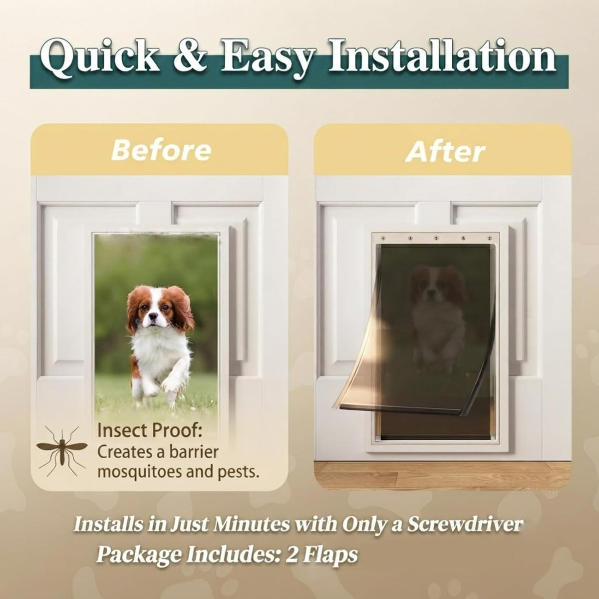 AMZOO Large Replacement Dog Door Flap PetSafe 16 7/8” x 10 1/8” - Matte Gray / Extra Large / 2 - image 4