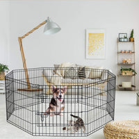 Artmeer 24"H Dog Playpen with Door & Octagonal Top Cover - 8-Panel 24"W x 24"H Playpen - image 4