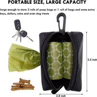 2 Pack Dog Poop Bag Holder for Leash + 80 Count Doggie Waste Bag - Black-One - image 4