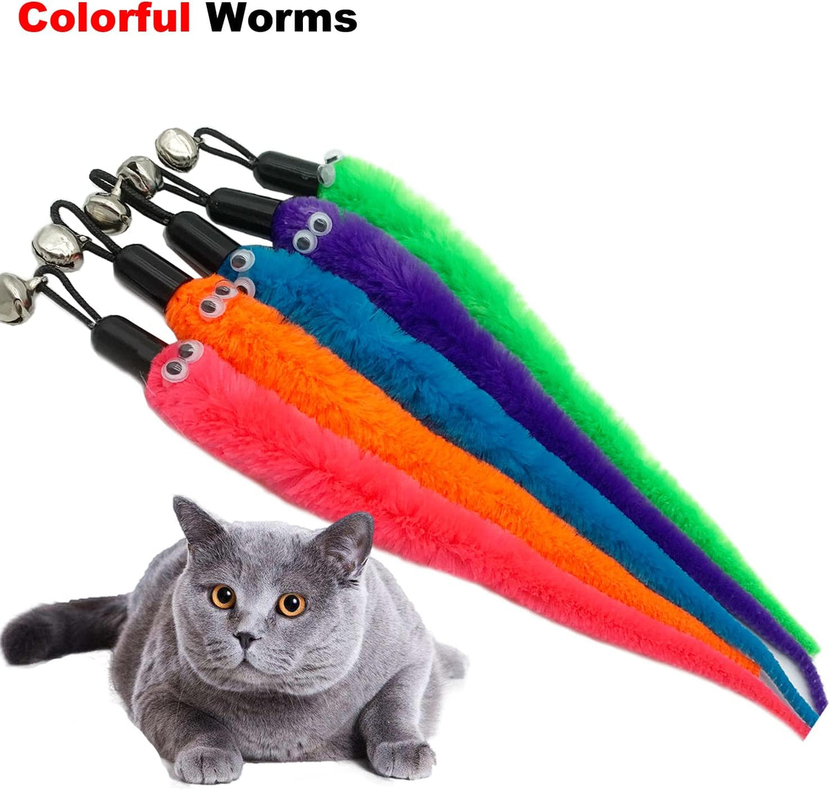 CATENESS Cat Worm Toy Refills - 15 PCS Cat Worm Toy Refills - image 3