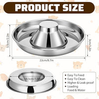 Zopeal 6 Pcs Puppy Feeding Bowls 8.7" Stainless Steel Puppy Weaning Feeder Bowl Dog Food Water Bowls for Litters, Small Medium Large Dogs, Pets