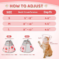 Cat Cone Collar Soft to Stop Licking, Adjustable, Foldable Lightweight Kitten Cones After Surgery Recovery for Cats & Kittens, Cat Cone Alternative (Pink, M)