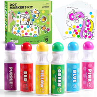 Jar Melo Washable Dot Markers for Kids, Large 60ML - 6 Colors
