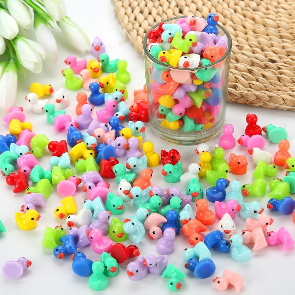 GWAHSA 240pcs Luminous Mini Resin Ducks - Mini Ducks - image 3