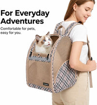 Cat Backpack Carrier for Small Dogs and Medium cat Puppy Kitten Bunny - Khaki / 12.9"L x 10.6"W x 15.5"H - image 4