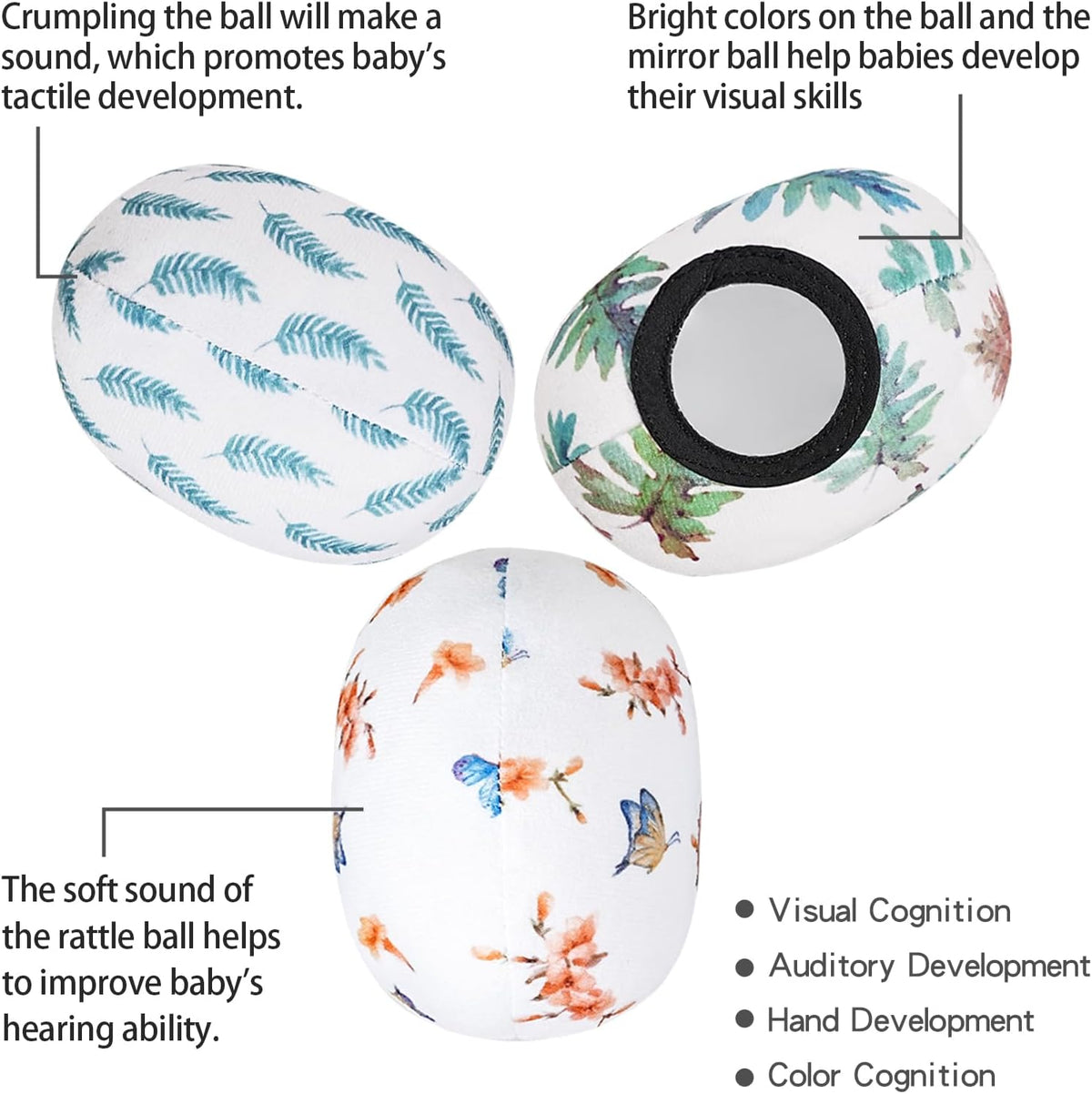Tayerop set of 3 plush replacement balls for MamaRoo swing with crinkle, rattle and mirror balls - view 12