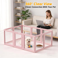 DIY Clear Acrylic Dog Playpen House - Skin Pink / 10PCS / 23.6"H - image 2