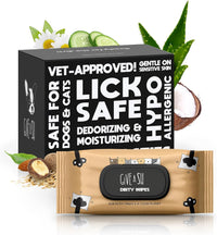 G.A.S Lick-Safe Daily Pet Wipes for Dogs and Cats, Unscented - 1 Count (Pack of 100) / Grooming Wipes