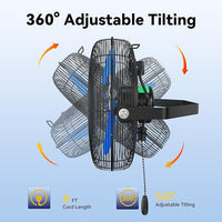 12 Inch Wall Fan Pro Series - Indoor High Velocity Wall Mount Fan for Commercial, Residential, Warehouse, Covered Patio, Shop, Garage, Barn, Gazebo 3 Speed 2800 CFM UL Safety Listed