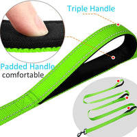 3 Handle Dog Leash 10FT Triple Handle Reflective Large Medium Dogs – Essentials for Dogs - Green - image 2
