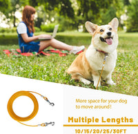 Dog Tie Out Cable, Dog Runner Cable – Essentials for Dogs - 30FT / Yellow - image 3