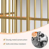 HOOBRO Dog Crate Furniture, 36.6" Heavy Duty Dog Kennel with Sliding Barn Door, Wooden Dog Cage Indoor, Decorative Side End Table for Small/Medium Dogs, White and Gold GD162GW03G1