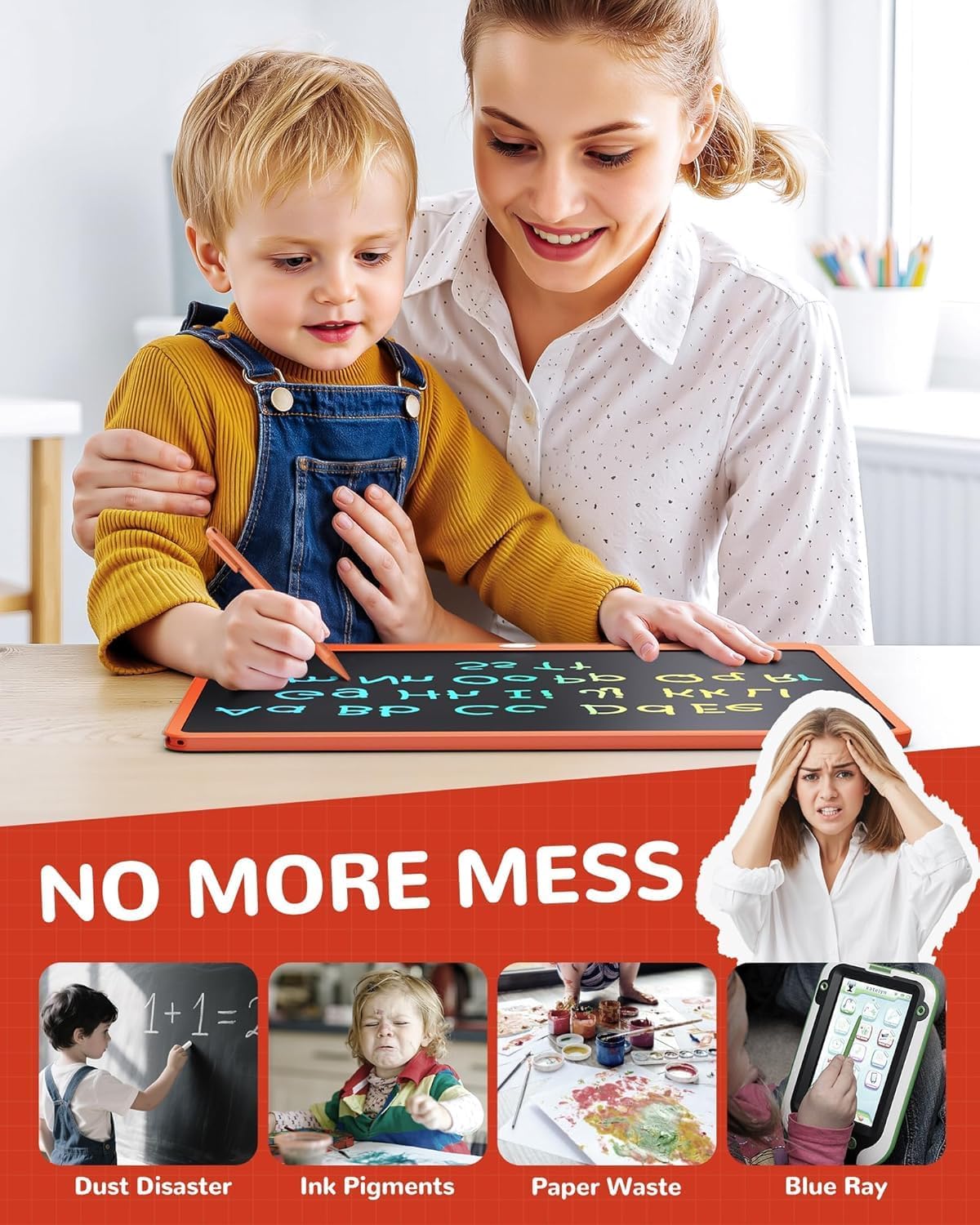 TEKFUN 15" LCD Writing Tablet for Kids - Orange / 12 Inch - image 3