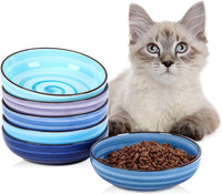 Selamica Ceramic Cat Bowls Set of 6 - 5.6 Inch, Set of 6 / Gradient Blue