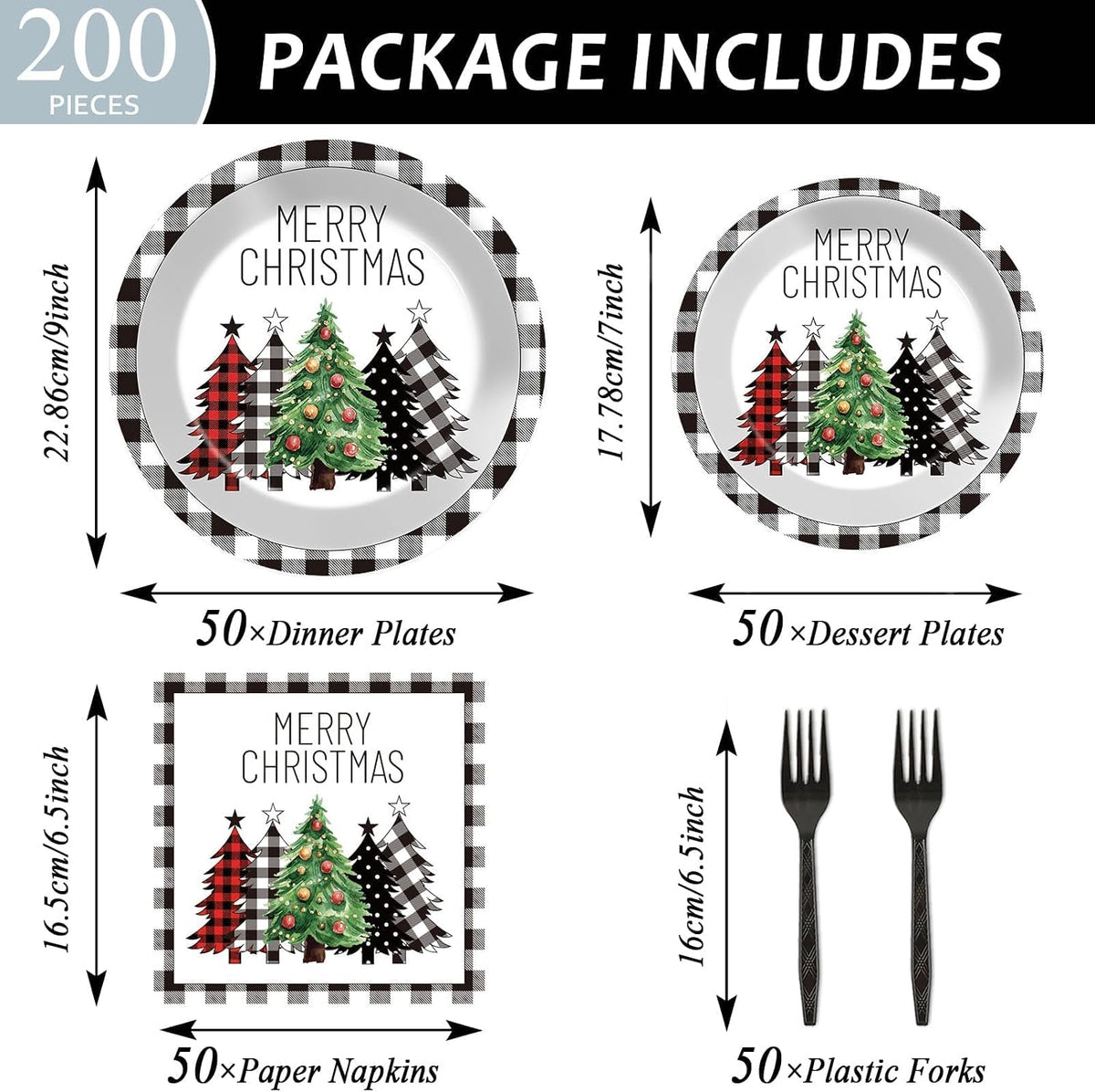 CHUNNIN 200 PCS Gone Fishing Party Plates Napkins Fishing Tableware - Christmas - image 2