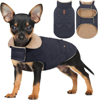 Dog Winter Coats for Small Dogs Puppies - Solid NavyBlue / Small
