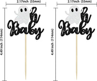 Gyufise Halloween baby shower cupcake toppers with Oh Baby ghost designs on picks - view 38