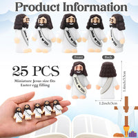 Bememo 25 mini Jesus figures in multicolor rubber, little figurines in robes - view 14