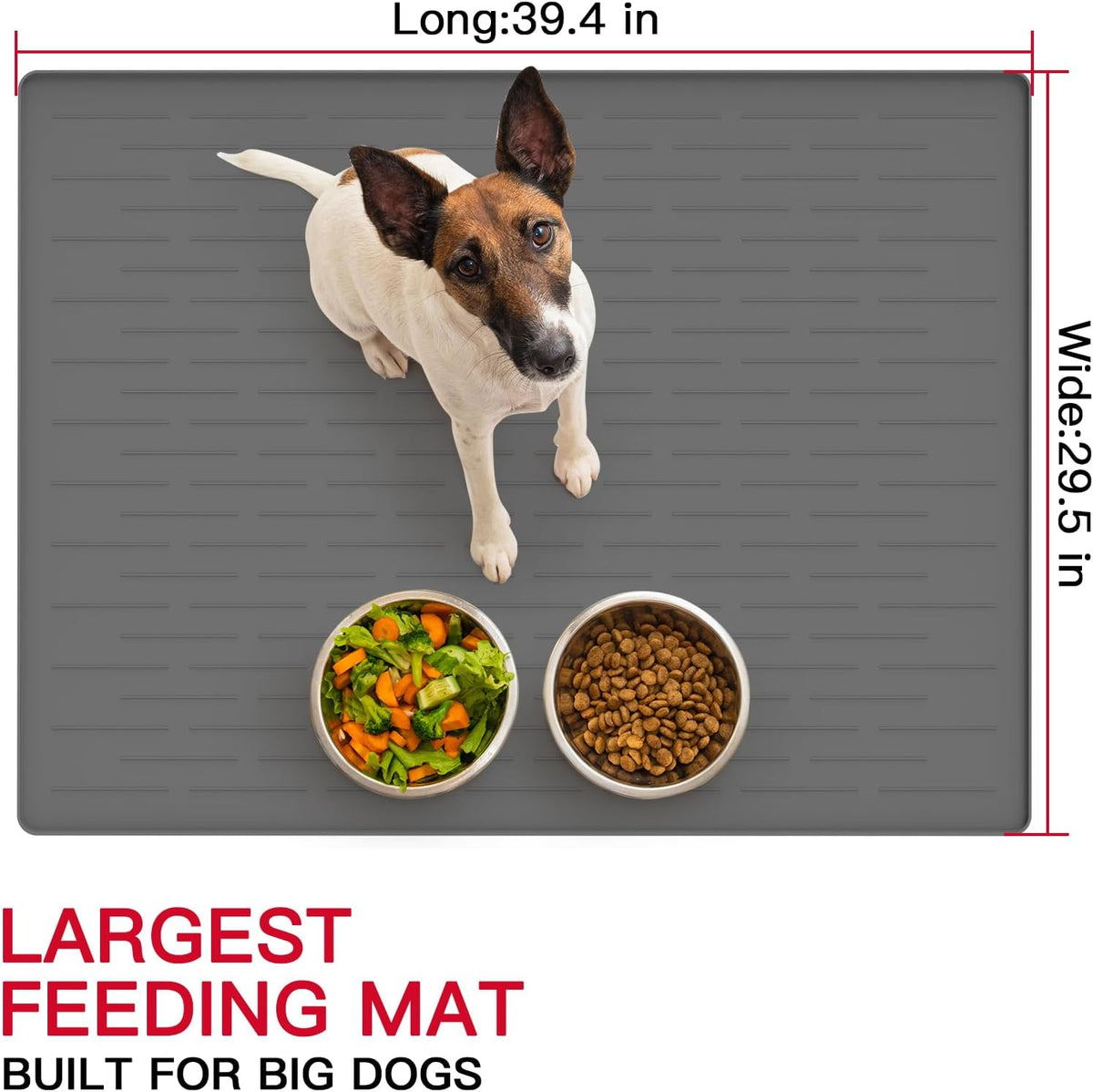 XXXXL Largest Pet Food Mat - Light Gray / 39.4"L x 29.5"W - image 2