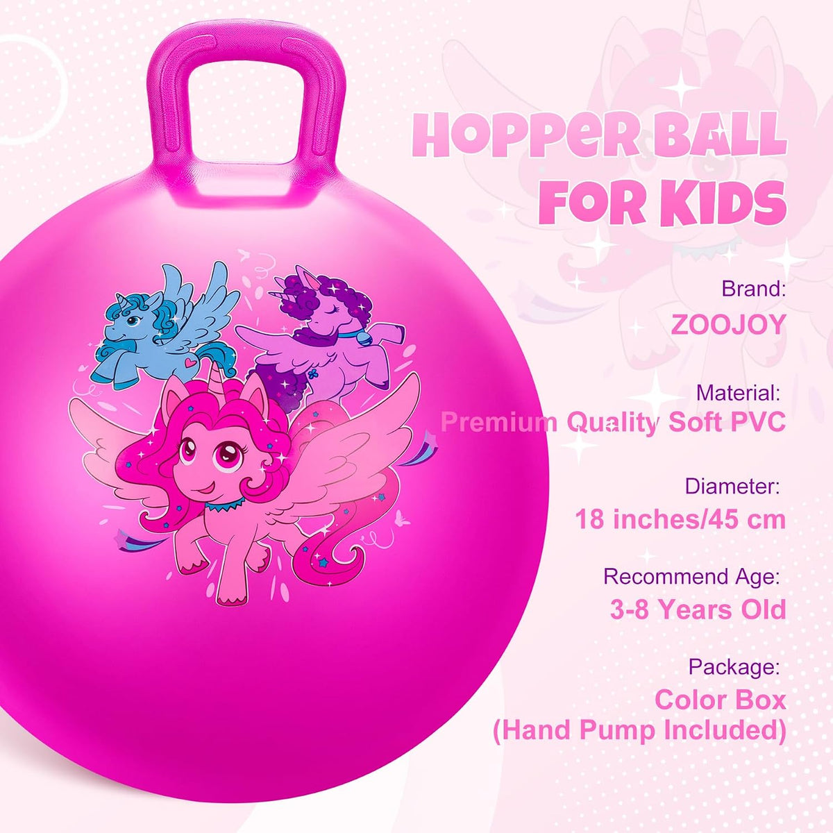 ZOOJOY 18 inch blue dinosaur hopper ball for kids with handle - view 26
