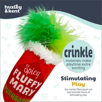 Huxley & Kent Plush Cat Toy - Interactive Catnip Toy for Cats & Kittens - Soft Kitty Toys with Crinkle & Catnip - Fun Indoor Play - Fluffy Mary