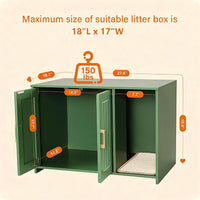 Cat Litter Box Enclosure, with Scratching Mat - Matcha Green / 27.6"L x 18.2"W x 19.6"H - image 2