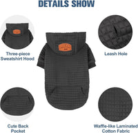 Small Dog Hoodie,Warm Winter Dog Sweater with Pocket & Leash Hole – Essentials for Dogs - Black / S/M (Back: 14",Chest: 19", Neck: 12") - image 4