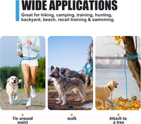 Long Dog Leash Reflective Rope Training Lead 15ft 30ft 50ft Check Cord – Essentials for Dogs - Light Blue / 30ft x 3/8inch - image 3
