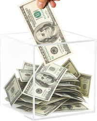 Clear Piggy Bank for Adults/Kids - Clear-cube / Medium