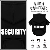 Wine red polycotton Chihuahua dog hoodie with Security print and leash hole - view 4